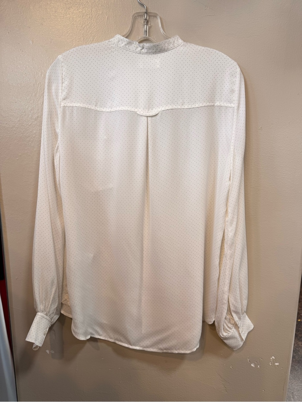 A.L.C. Ivory Black Polka Dot 100% Silk Button Down Blouse Size 4 - Picture 4 of 4